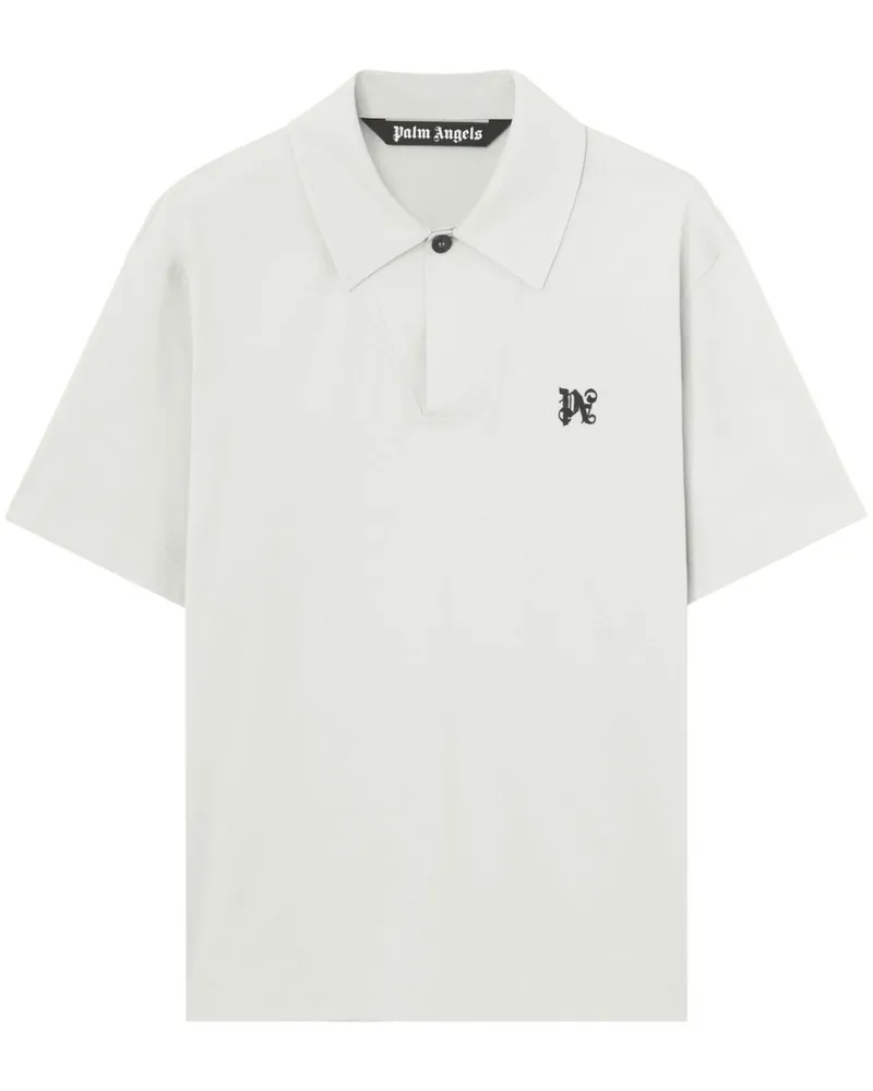 Palm Angels Poloshirt mit Monogramm-Stickerei - Weiß Weiß