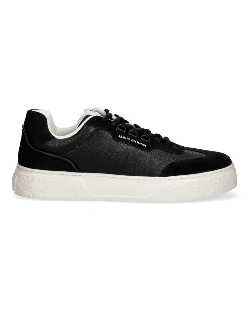 Armani Exchange Sneakers mit Wildledereinsätzen - Schwarz Schwarz