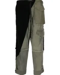 Greg Lauren Army Jacket Tux Hose aus Samt Schwarz