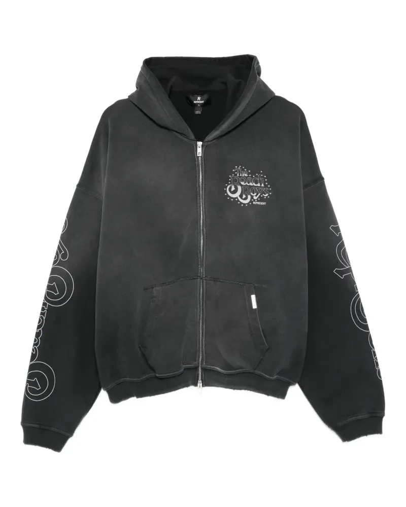 REPRESENT graphic-print zip-up hoodie - Schwarz Schwarz