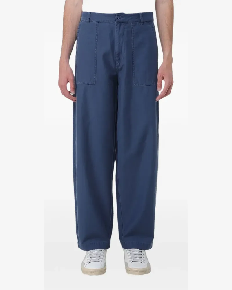 Blauer Hose mit weitem Bein Blau