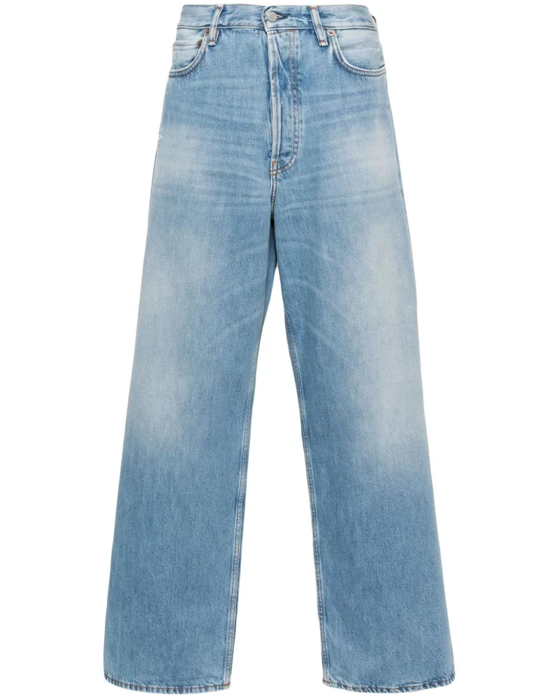 Acne Studios Halbhohe Wide-Leg-Jeans - Blau Blau