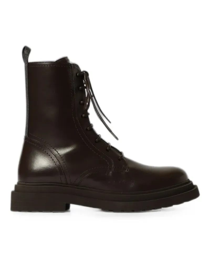 Brunello Cucinelli shearling Monile ankle boots - Braun Braun