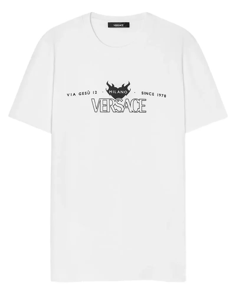 Versace T-Shirt mit Logo-Print - Weiß Weiß