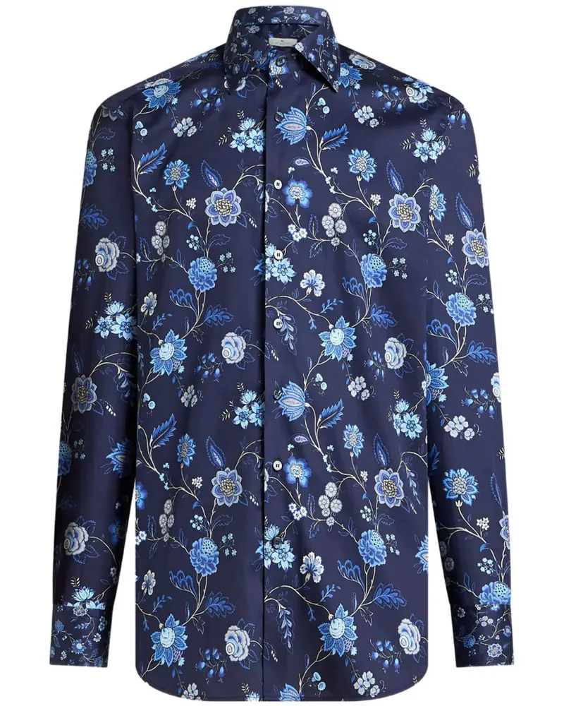 Etro Hemd mit Blumen-Print - Blau Blau