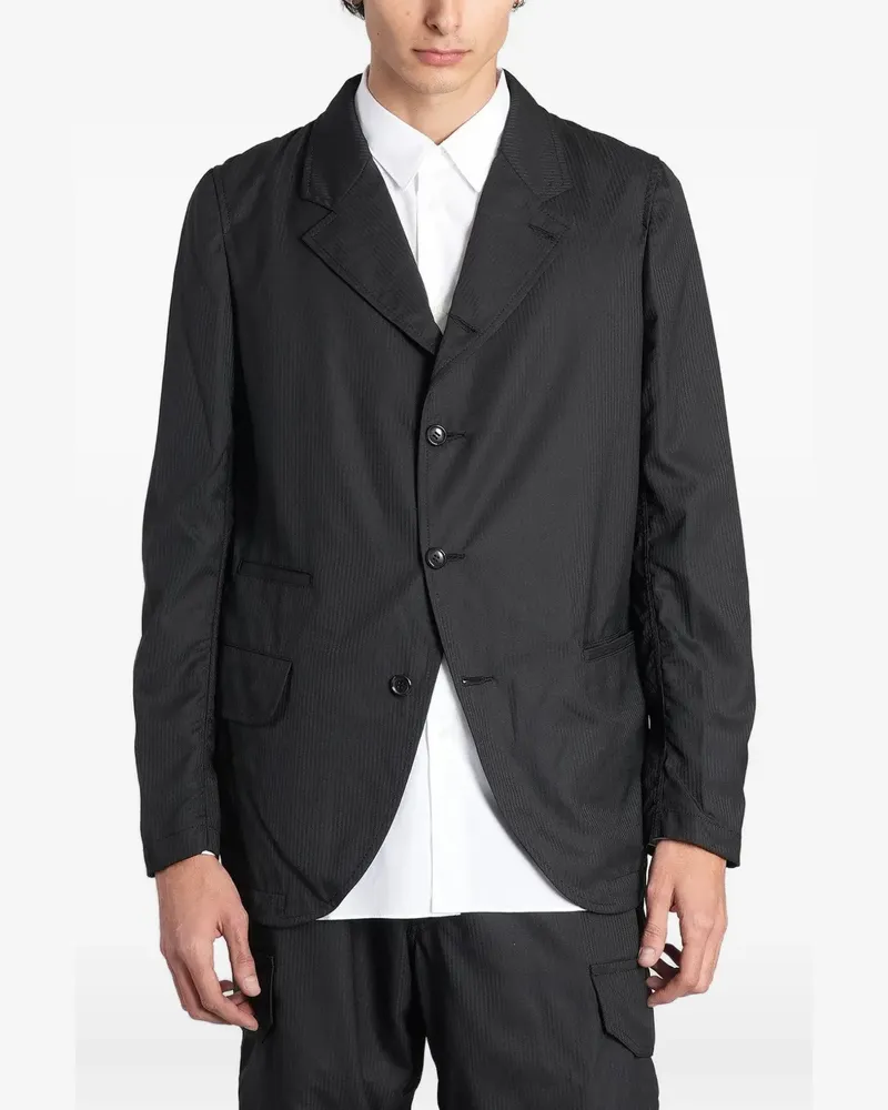 Comme des Garçons single-breasted dobby-stripe blazer - Schwarz Schwarz