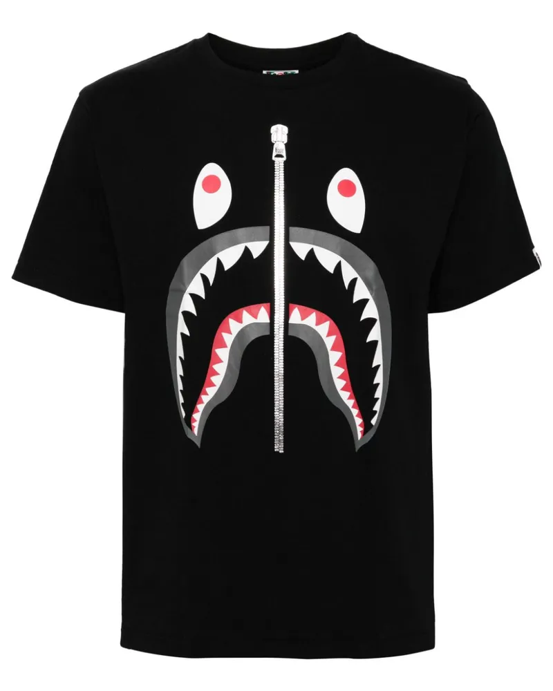 BAPE T-Shirt mit Haimotiv - Schwarz Schwarz