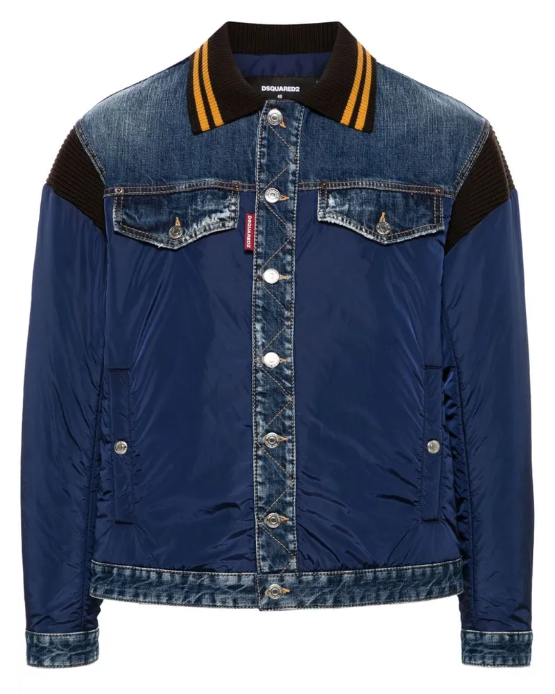 Dsquared2 Bomberjacke mit Kontrasteinsätzen - Blau Blau