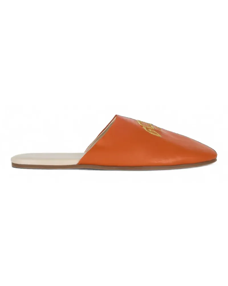 GCDS Mules mit Logo-Stickerei - Orange Orange