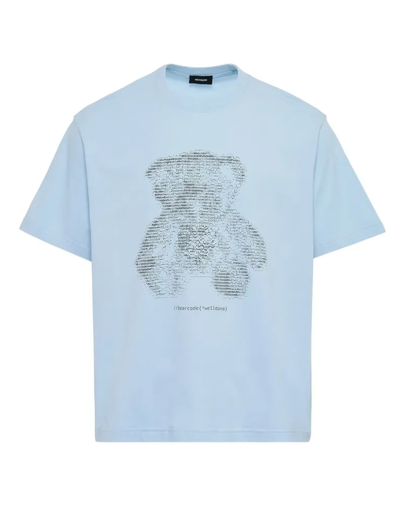 WE 11 DONE bear-print T-shirt - Blau Blau