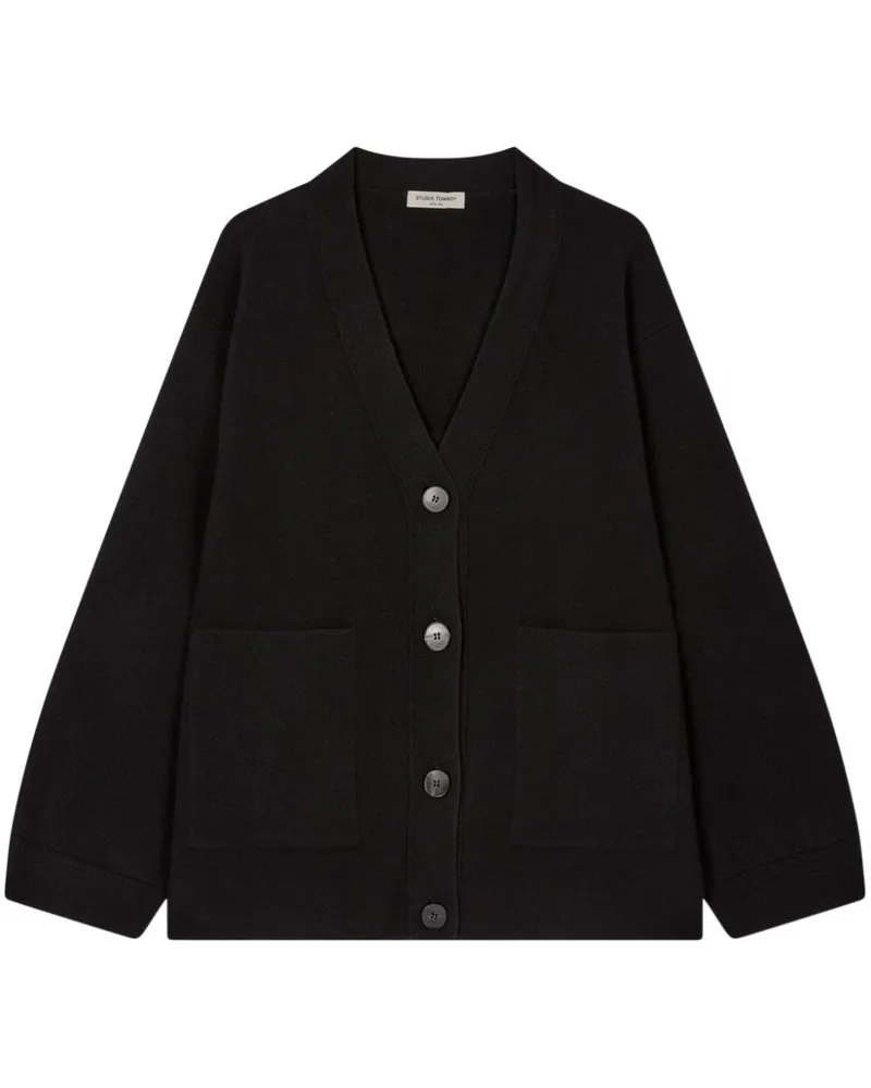 STUDIO TOMBOY Cardigan mit V-Ausschnitt - Schwarz Schwarz