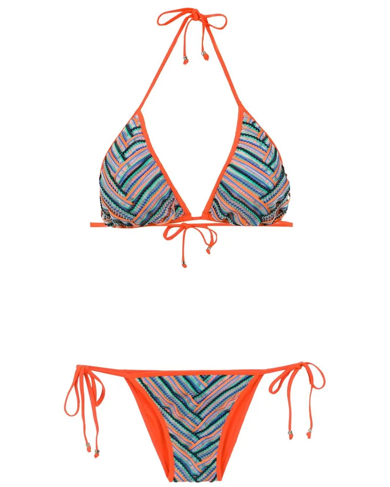 Amir Slama Bikini mit grafischem Print - Gelb Gelb