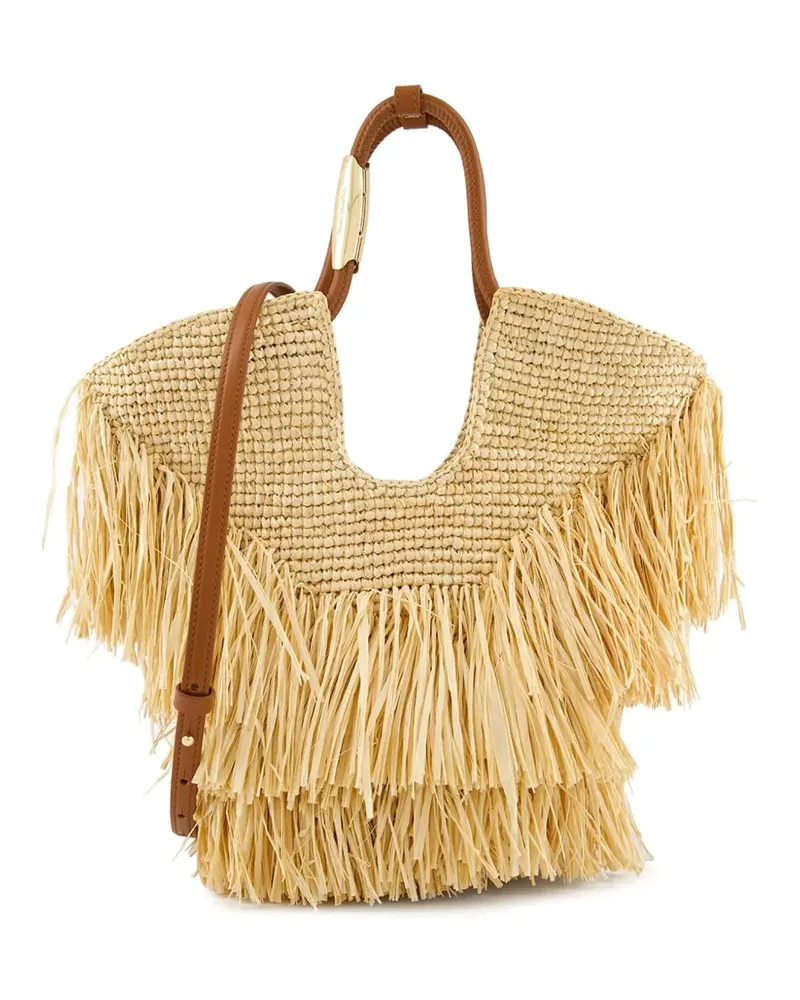 Zimmermann Handtasche aus Stroh mit Fransen - Nude Nude