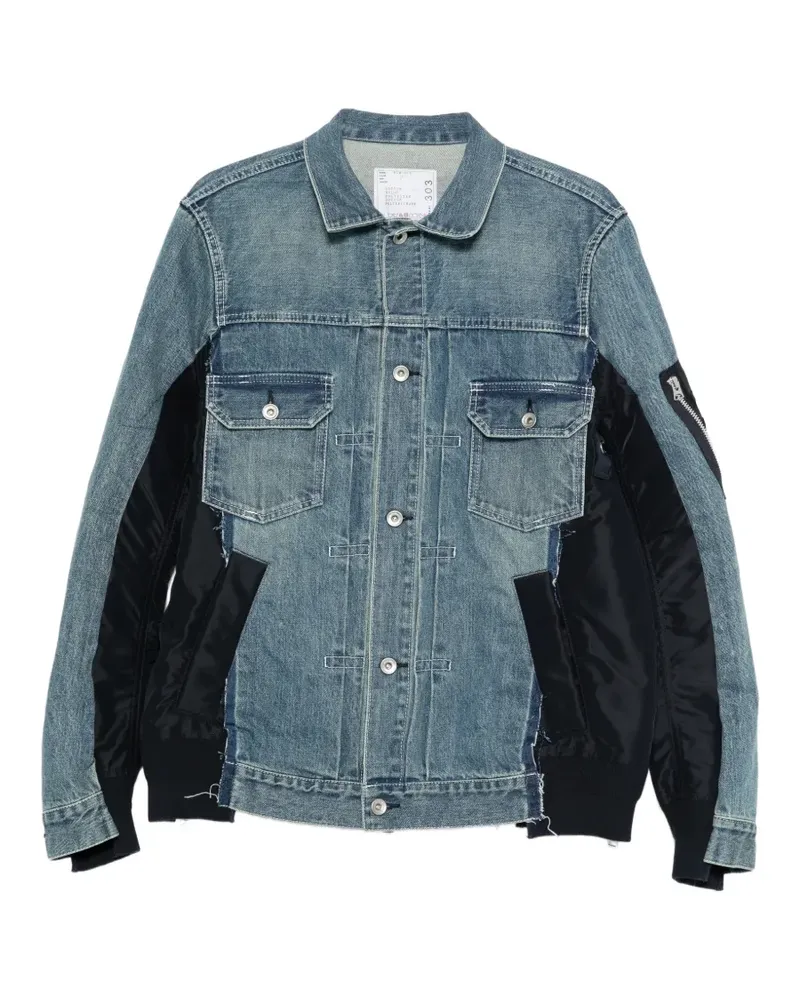 Sacai panelled pocket jacket - Blau Blau