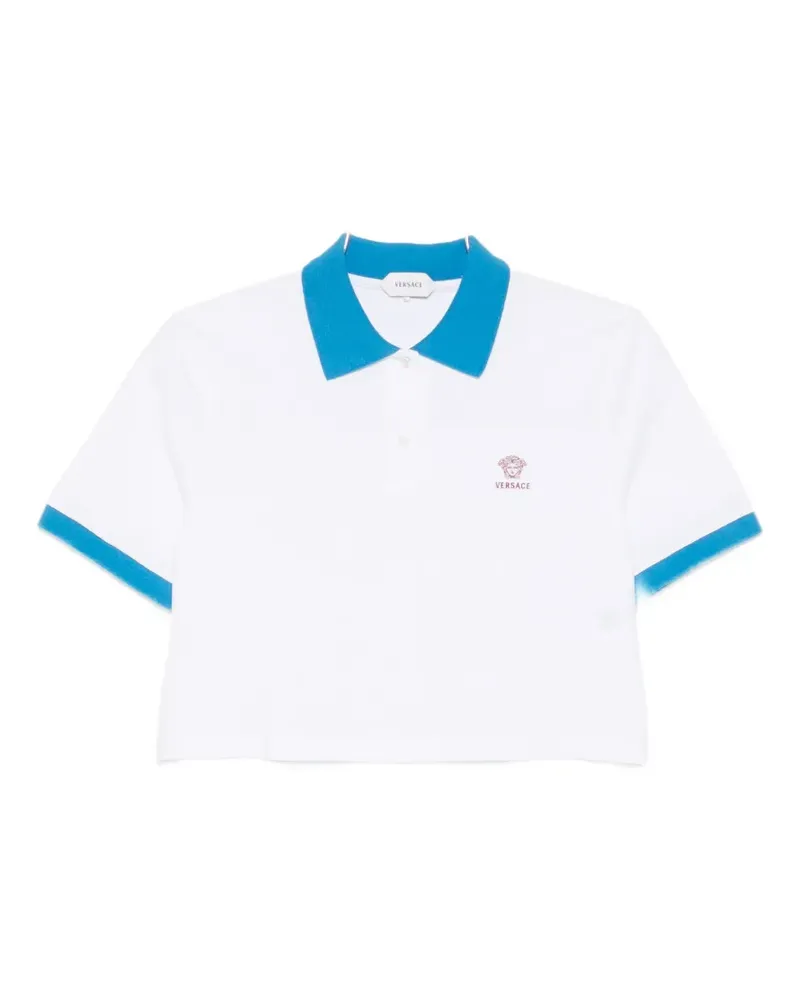 Versace cropped trim polo shirt - Weiß Weiß