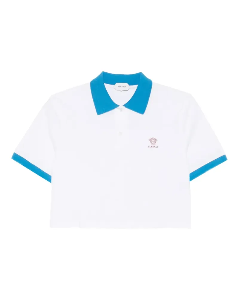 Versace cropped trim polo shirt - Weiß Weiß
