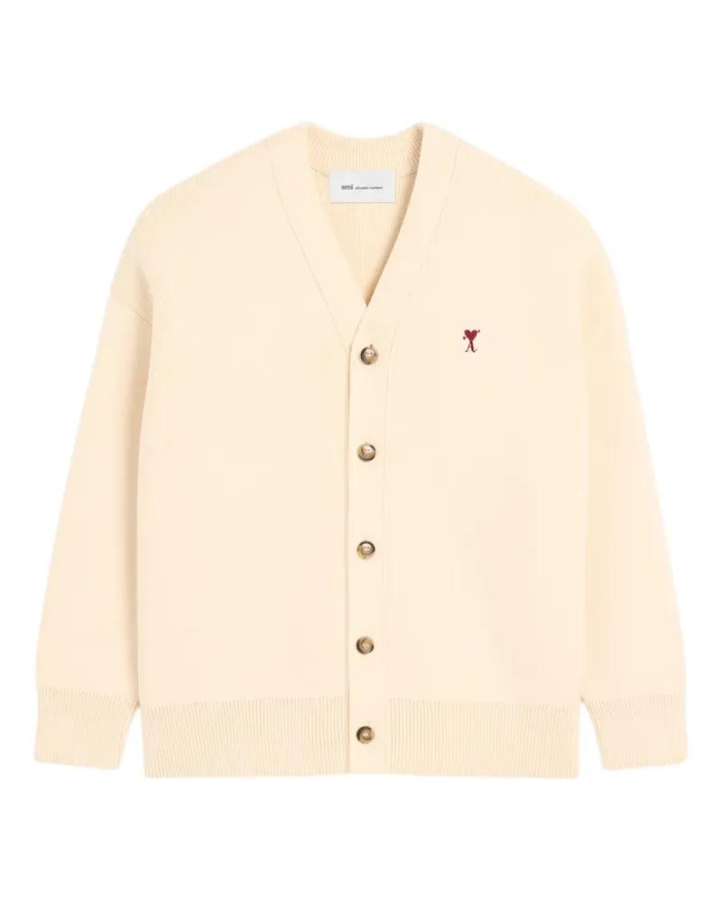 AMI Paris Arrow Strickjacke aus Baumwolle und Wolle - Nude Nude