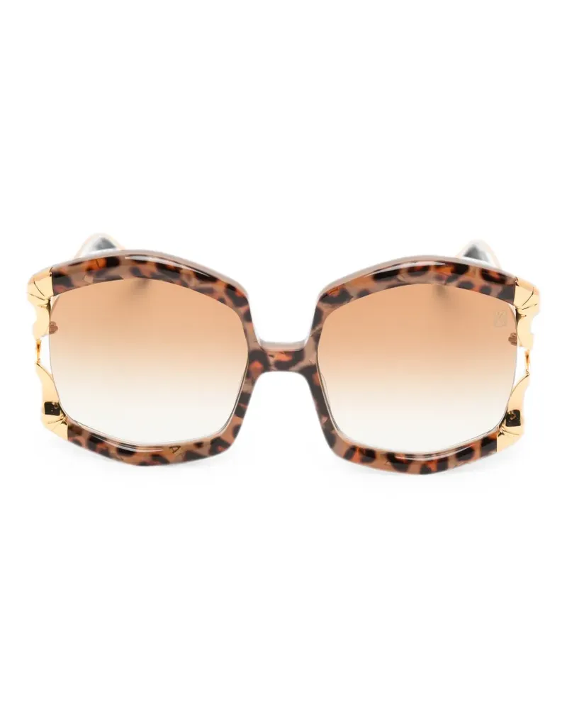 Anna-Karin Karlsson La Vie En Rose geometric-frame sunglasses - Braun Braun