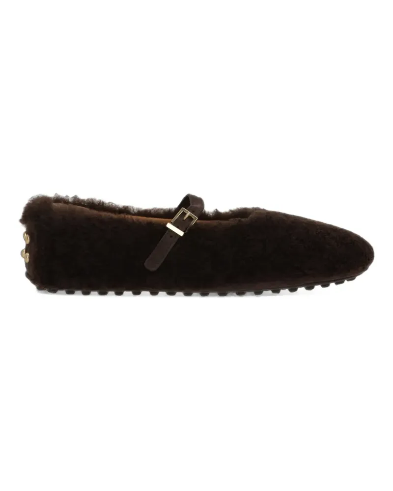 TOD'S Ballerinas mit Shearling-Besatz - Braun Braun
