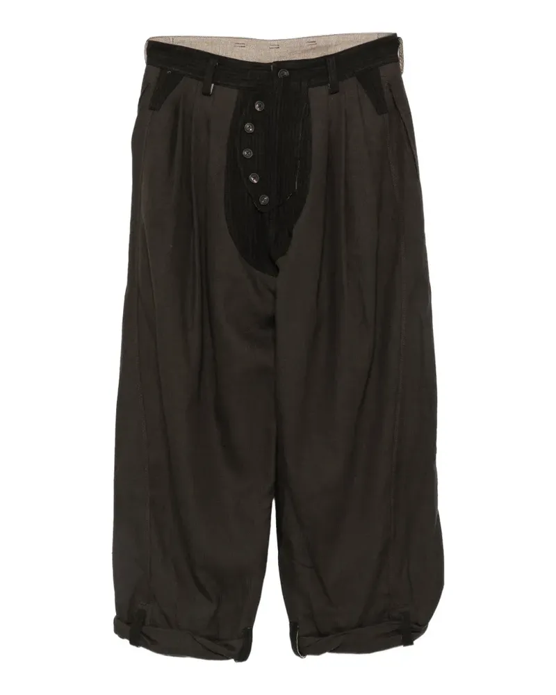 Ziggy Chen Hose mit Fischgrätenmuster - Schwarz Schwarz