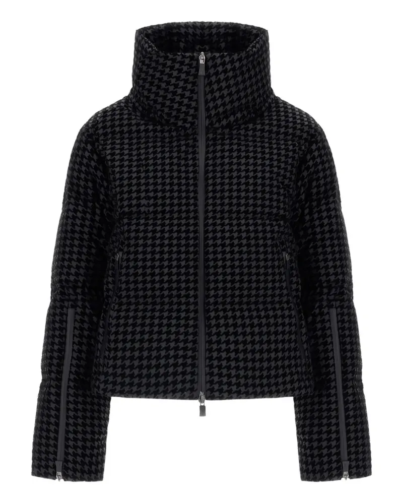 Herno Gesteppte Jacke mit Hahnentrittmuster - Schwarz Schwarz