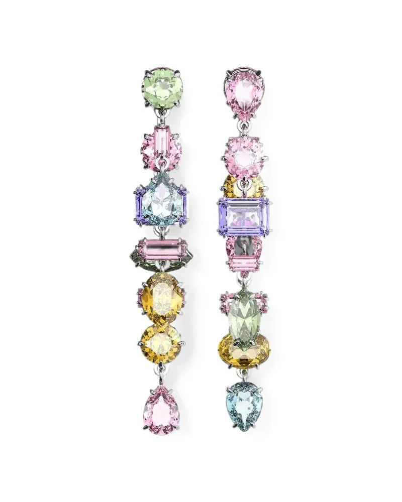 Swarovski Hängeohrringe mit Kristallverzierung - Silber Silber