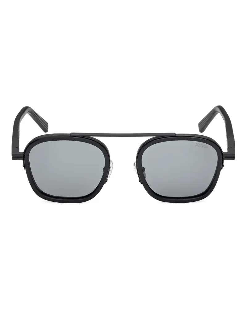 Ermenegildo Zegna square-frame sunglasses - Schwarz Schwarz
