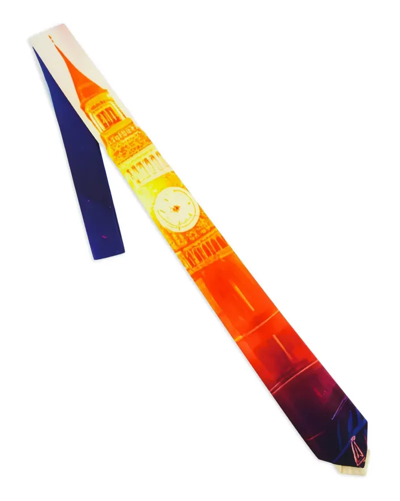 JORDANLUCA Krawatte mit Uhren-Print - Blau Blau