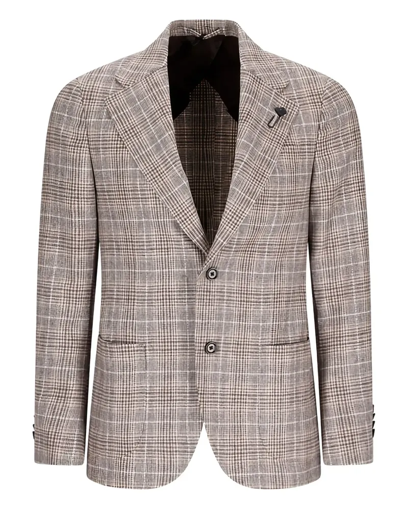 LARDINI Karierte Jacke mit zwei Knöpfen - Nude Nude