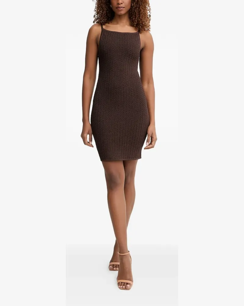 Guess cut-out pointelle-knit mini dress - Braun Braun