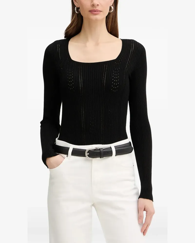 Twin-Set Pullover mit eckigem Ausschnitt - Schwarz Schwarz