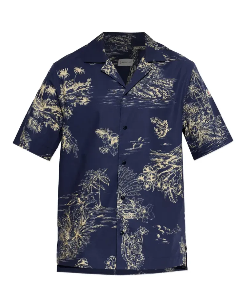 Moncler Island-print shirt - Blau Blau