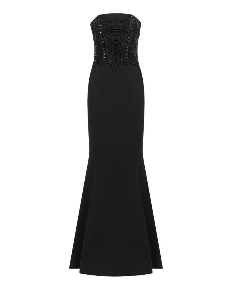 Amen Maxikleid mit Perlen - Schwarz Schwarz