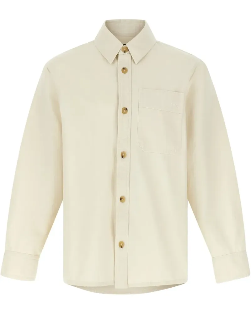 A.P.C. Hemd mit Logo-Stickerei Nude