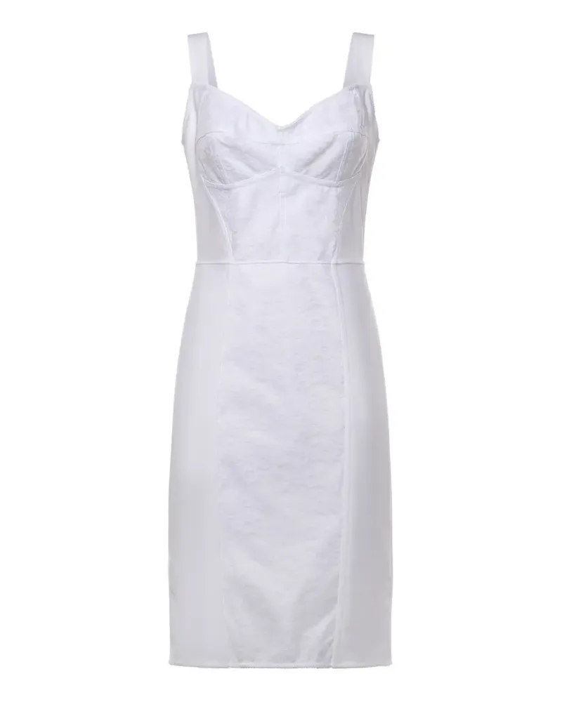 Dolce & Gabbana stripe-detail zip-up mini dress - Weiß Weiß