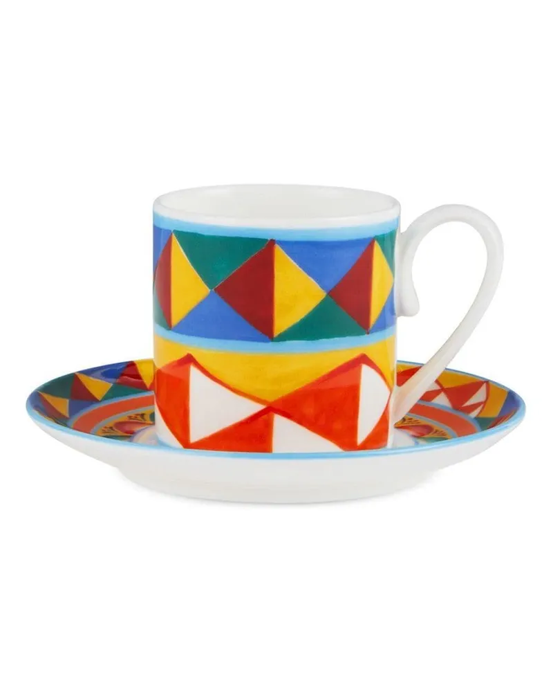 Dolce & Gabbana Geometrisch gemustertes Espresso-Service - Orange Orange