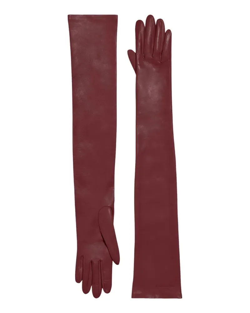 Balenciaga Lange Handschuhe aus Lammleder - Rot Rot