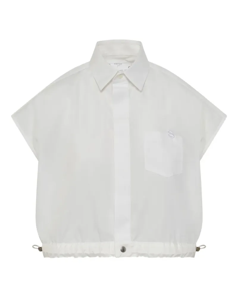 Sacai drawstring-hem poplin shirt - Weiß Weiß
