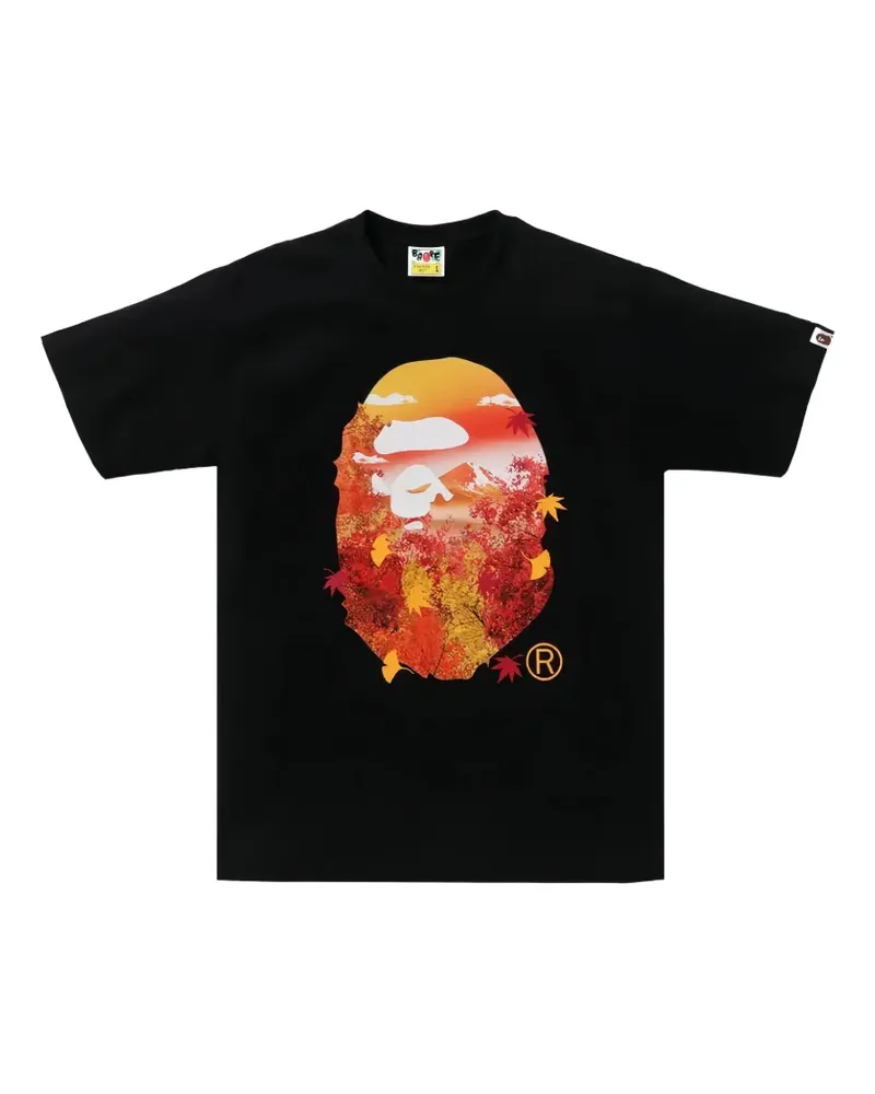 BAPE Autumn Photo Ape Head T-Shirt - Schwarz Schwarz