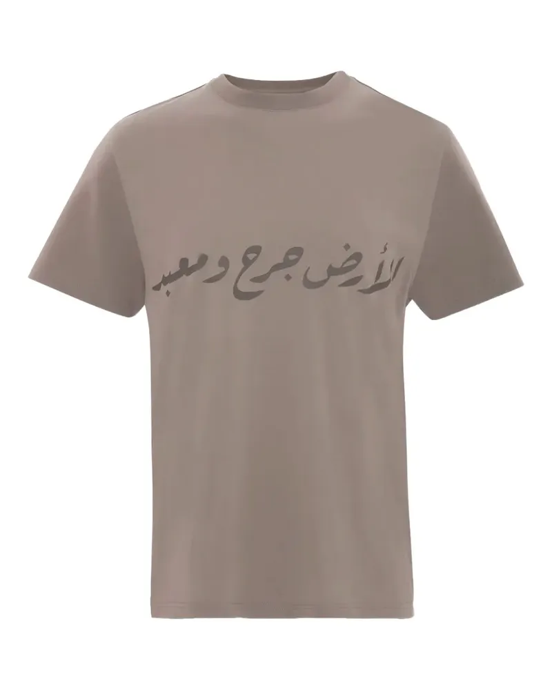 QASIMI arabic-lettering T-shirt - Braun Braun