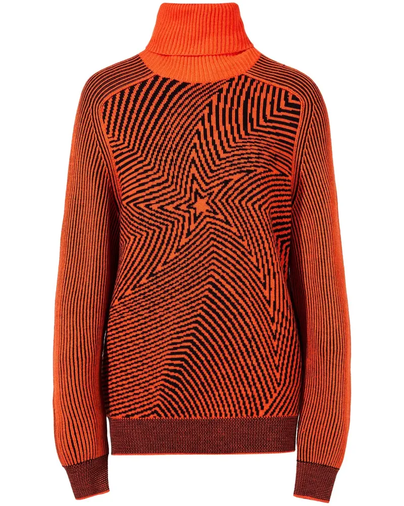 Perfect Moment Wavy Star Pullover - Orange Orange