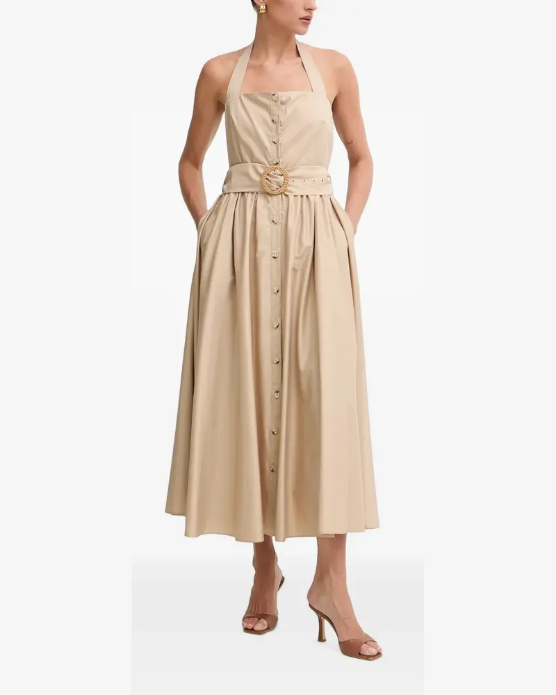 Fracomina belted halterneck midi dress - Nude Nude
