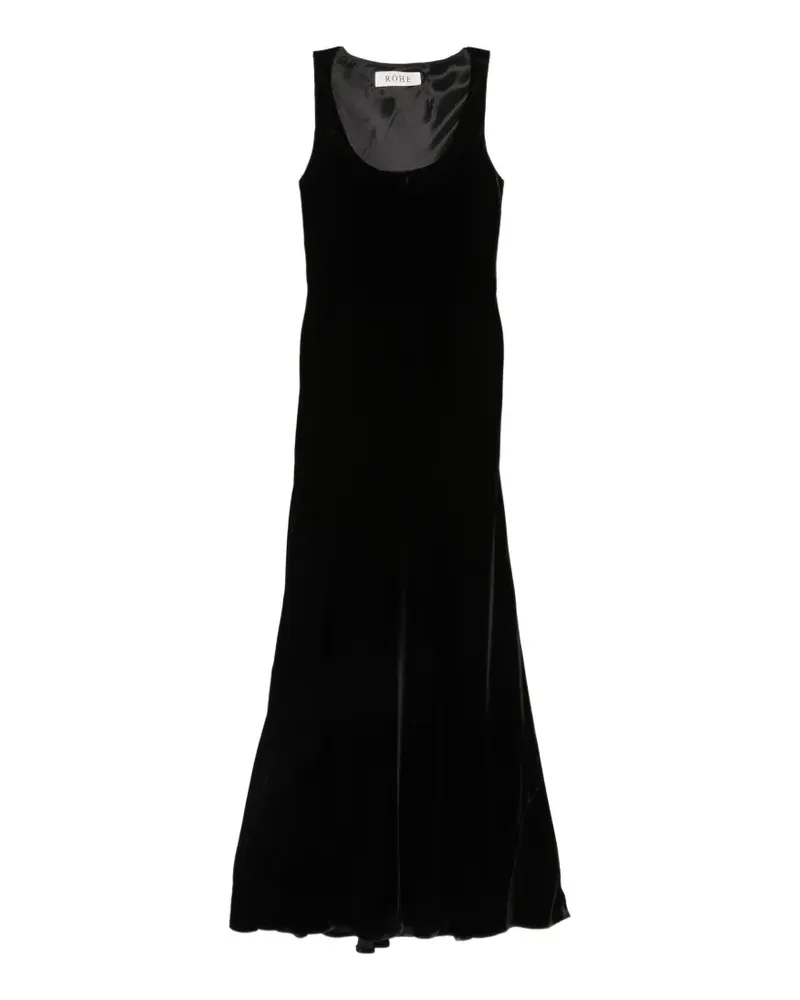 Róhe Maxikleid mit U-Ausschnitt - Schwarz Schwarz