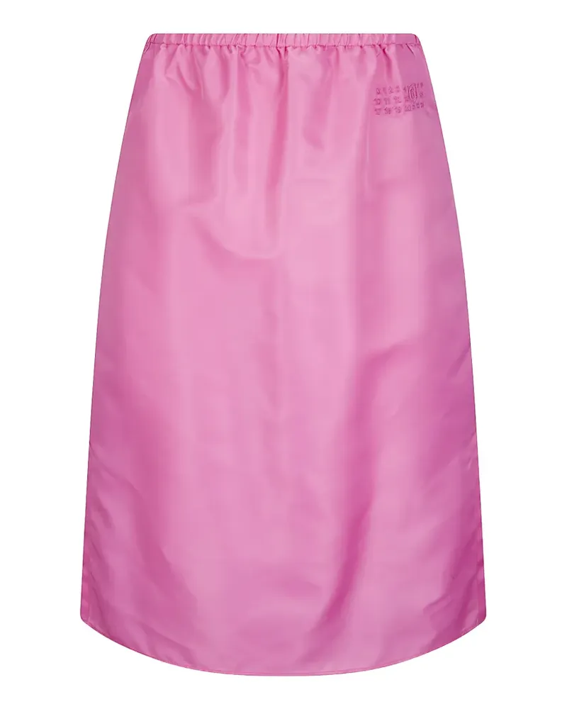 Maison Margiela logo-embroidered elasticated-waist skirt - Rosa Rosa