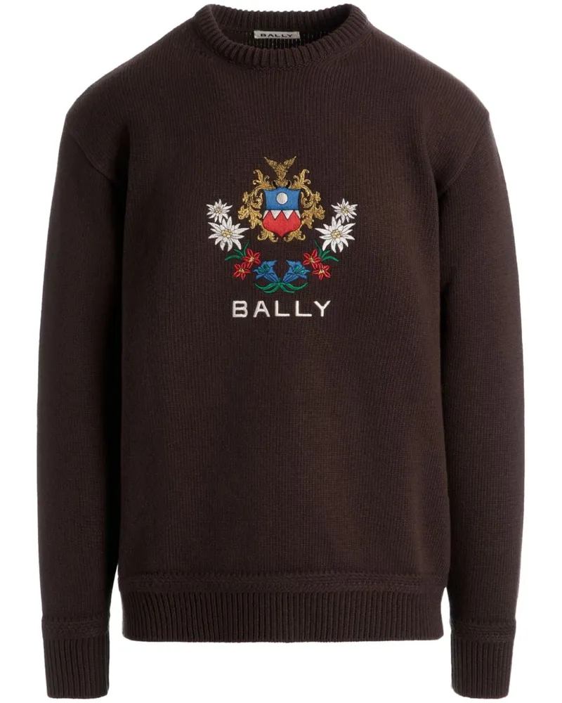 Bally Sweatshirt mit Alpine Flowers-Stickerei - Braun Braun