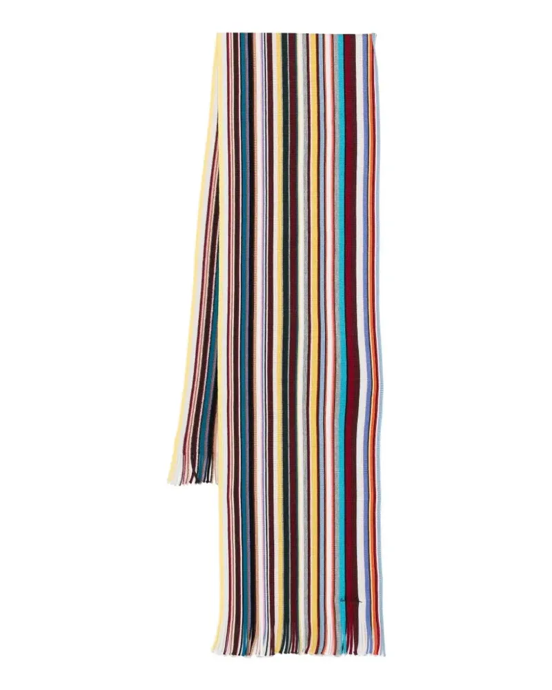 Paul Smith knitted merino wool 'Signature Stripe' scarf - Nude Nude