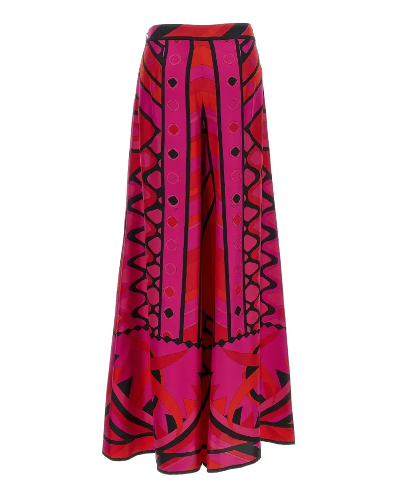 Emilio Pucci vivara-print silk palazzo pants - Rosa Rosa