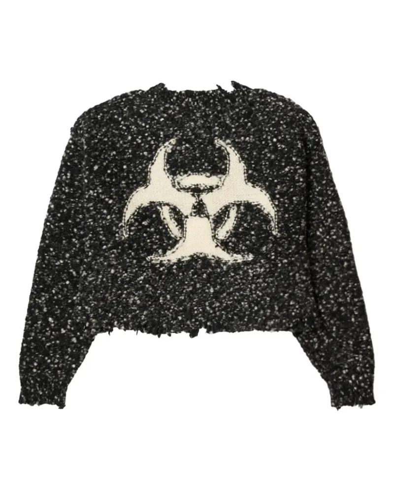 Doublet Acting Gas Mask Pullover im Distressed-Look - Grau Grau