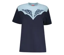 Western Flowers T-Shirt - Blau
