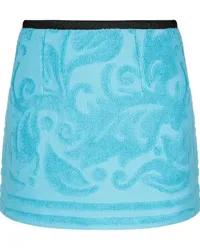 Marine Serre Jacquard-Minirock Blau